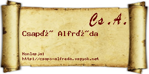 Csapó Alfréda névjegykártya